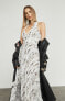 BCBGmaxazria Women's Randi Dress Silk Chiffon Halter Gown Cream Multi 4