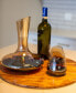 Slant Wine Decanter and Set of 4 Stemless Wine Glasses