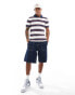 Levi's batwing logo stripe pique polo in blue Синий, S - 88 CM - 94 CM - фото #2