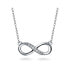 ფოტო #1 პროდუქტის Pave CZ Figure 8 Station Style Romantic Promise Forever Love Knot Infinity Necklace Pendant For Women Girlfriend .925 Sterling Silver Cubic Zirconia