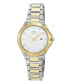 ფოტო #1 პროდუქტის Victoria Stainless Steel Two Tone & White Women's Watch 1242CVIS