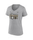 Фото #2 товара Women's Heather Gray Vegas Golden Knights 2023 Stanley Cup Champions Locker Room V-Neck T-shirt