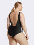 Фото #3 товара adidas Originals Plus Adicolor 3-Stripes Swimsuit in Black