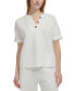 ფოტო #1 პროდუქტის Women's French Terry Henley Top