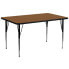 Фото #1 товара 30''W X 72''L Rectangular Oak Hp Laminate Activity Table - Standard Height Adjustable Legs