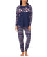 ფოტო #2 პროდუქტის Women's Brushed Sweater-Knit Long-Sleeve Pajama Set