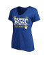 Фото #1 товара Women's Royal Los Angeles Rams Super Bowl LVI Champions Parade V-Neck Plus Size T-shirt