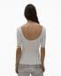 Helmut Lang 289312 Women's V-NECK RIBBED TEE White Size Large