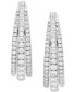 ფოტო #3 პროდუქტის Diamond Triple Row Oval Hoop Earrings (1 ct. t.w.) in 14k White Gold