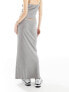 COLLUSON eyelet detail washed maxi column skirt in grey