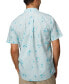 Men's Colton Short Sleeve Button-Front Perforated Printed Shirt