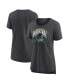 Women's Heather Charcoal Distressed Jacksonville Jaguars Our Pastime Tri-Blend T-shirt
