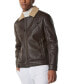 Фото #4 товара Men's Maxton Asymmetrical Moto Jacket with Faux-Shearling Collar