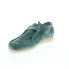 Фото #8 товара Clarks Wallabee 26164634 Mens Green Suede Oxfords & Lace Ups Casual Shoes