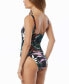 Фото #2 товара Women's One-Piece Ruched Floral-Print Swimsuit