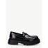 Scoop Embellished Loafers Women’s 7 Black Polyurethane Slip-on Apron Toe Solid