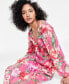 Фото #4 товара Women's Floral-Print Cutout Midi Dress