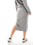 JDY knitted midi skirt co-ord in grey