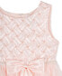 Toddler & Little Girls Imitation-Pearl-Embellished Basket Weave Social Dress