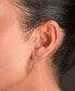 ფოტო #2 პროდუქტის Cubic Zirconia Bezel Threader Earrings in 14k Rose Gold-Plated Sterling Silver