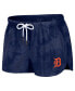 Women's Navy Detroit Tigers Tie-Dye Cropped Pullover Sweatshirt Shorts Lounge Set