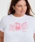 Trendy Plus Size Crewneck Brooklyn Graphic T-Shirt, Created for Macy's Pink Jewel Cmb, 2X - фото #3