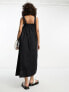 Фото #4 товара ASOS DESIGN cotton trapeze dungaree sundress in black