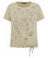 Women's Cotton Blend Embellished Leo Print T-Shirt