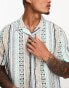 ASOS DESIGN relaxed revere linen mix shirt in aztec print