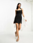 Фото #1 товара ASOS DESIGN linen halter mini sundress in black