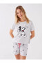 Your Fashion Style'dan Kadın Pijama Takımı Bisiklet Yaka Mickey Mouse Baskılı Kısa Kollu Şortlu