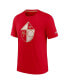 Фото #3 товара Men's Scarlet Distressed San Francisco 49ers Playback Logo Tri-Blend T-shirt