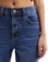 ASOS DESIGN easy straight jeans in clean mid blue