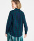 ფოტო #2 პროდუქტის Women's Cotton Plaid Button-Front Shirt, Created for Macy's