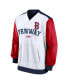 Men's White, Navy Boston Red Sox Rewind Warmup V-Neck Pullover Jacket