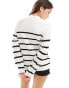 Фото #4 товара 4th & Reckless knitted crew neck jumper in cream stripe