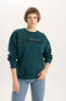 Relax Fit Bisiklet Yaka Kalın Sweatshirt B6586ax23wn