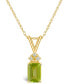 ფოტო #2 პროდუქტის Peridot (1-1/10 ct. t.w.) and Diamond Accent Pendant Necklace in 14K Yellow Gold or 14K White Gold