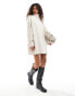 Weekday Annie wool blend roll neck knitted mini dress in off-white melange exclusive to ASOS Белый, XL - EU 48-50 - фото #2