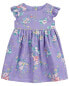 Фото #1 товара Платье с металлическими полосками и цветочным принтом Carter's Baby