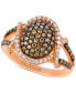 ფოტო #1 პროდუქტის Chocolatier® Diamond Oval Cluster Ring (1 ct. t.w.) in 14k Rose Gold