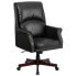 Фото #4 товара High Back Pillow Back Black Leather Executive Swivel Chair With Arms