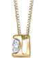 ფოტო #2 პროდუქტის Diamond Bezel Solitaire 18" Pendant Necklace (1/10 ct. t.w.) in 14k White or Yellow Gold