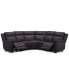 Фото #1 товара Addyson 117" 5-Pc. Leather Sectional with 2 Zero Gravity Recliners with Power Headrests, Created for Macy's