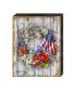 Patriotic Wreath by Dona Gelsinger Wooden Block