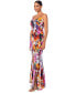 ფოტო #4 პროდუქტის Petite Floral Ruffle-Front Long Dress