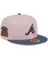 Фото #1 товара Головной убор New Era для мужчин розового и синего цветов с оливковым нижним козырьком Atlanta Braves 59FIFTY Fitted Hat