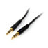 StarTech.com 3 ft Slim 3.5mm Stereo Audio Cable - M/M - 3.5mm - Male - 3.5mm - Male - 0.91 m - Black