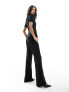 Фото #3 товара Mango jersey top tailored jumpsuit in black