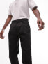 Topman tapered pronounced twill trousers in black